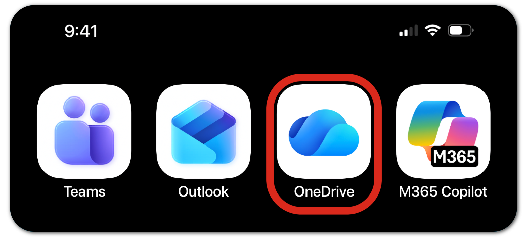 OneDrive mobile app on iPhone